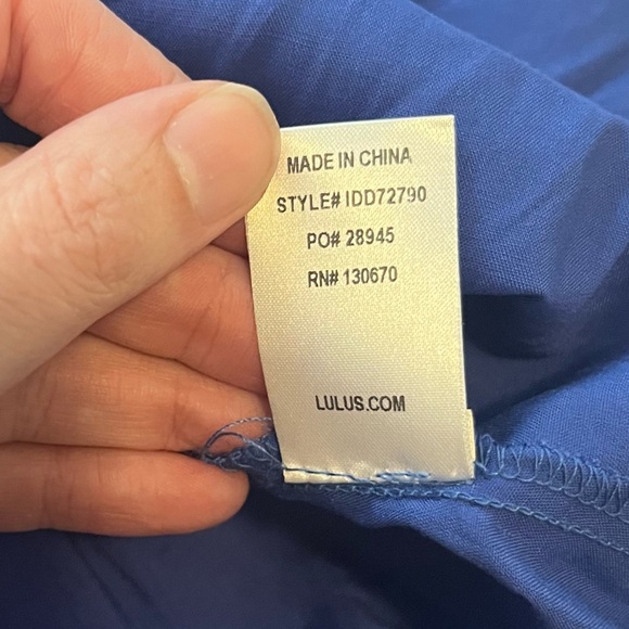 NWT Lulus Troulos Royal Blue Lace Up Midi Dress Skater Gauze Size Small - Picture 15 of 15